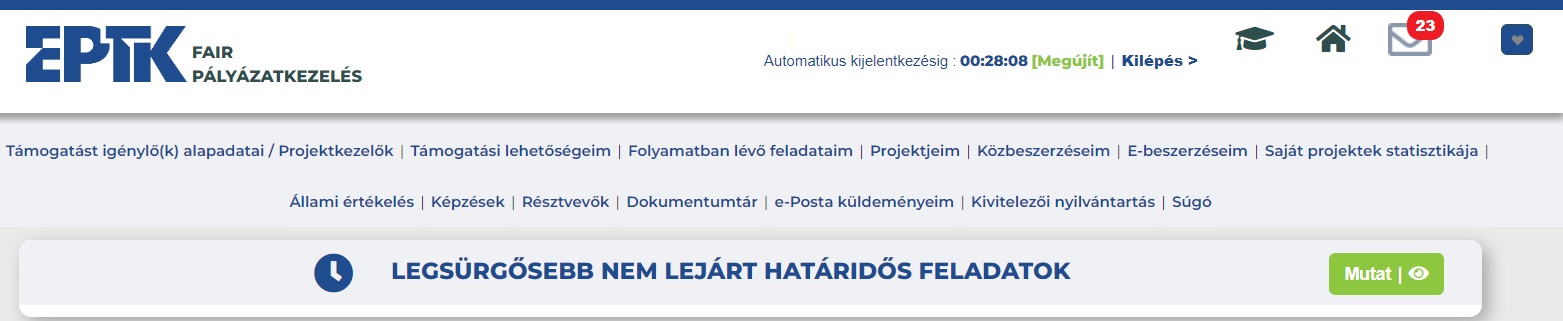 EPTK_felsőmenü